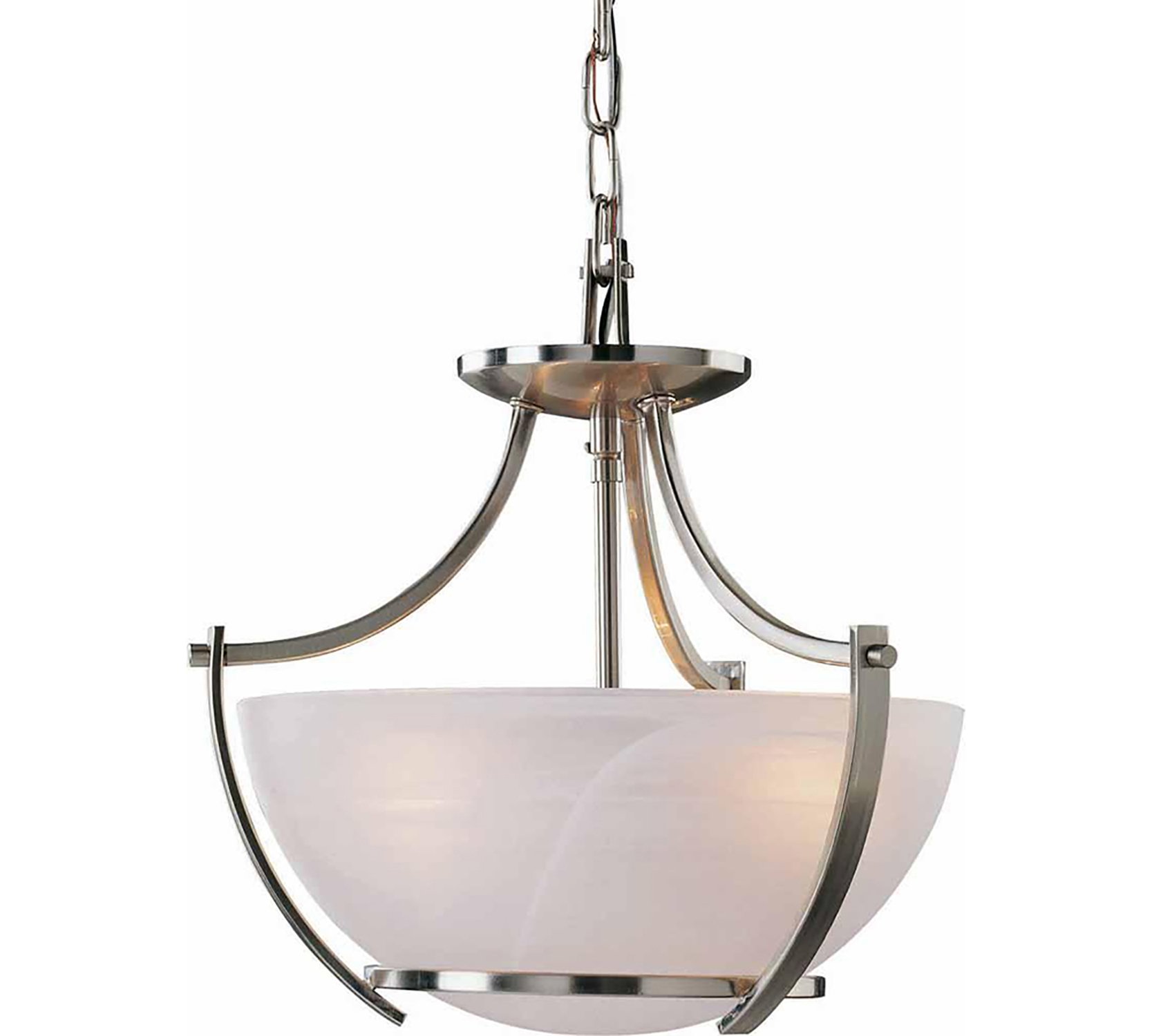 Volume Lighting Durango 3-Light Brushed Nickel Pendant or Semi-Flush Ceiling Mount