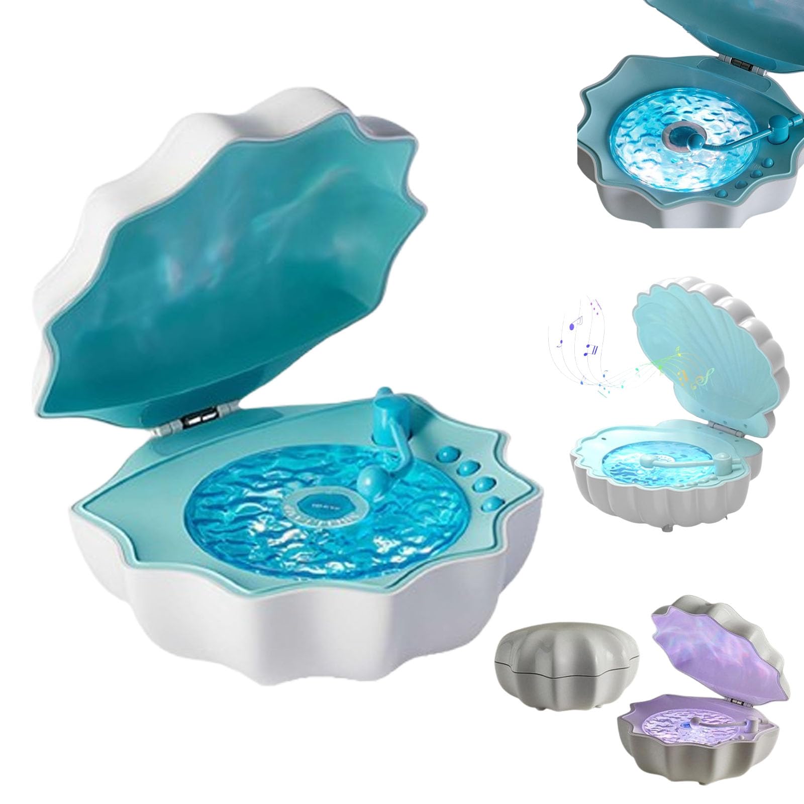 Lampada a conchiglia con altoparlante Bluetooth, lettore in vinile Shell Ocean Wave, proiettore creativo con onde oceaniche, altoparlante Bluetooth con luci a onde regolabili in 7 colori, altoparlante Lampada a conchiglia con altoparlante Bluetooth, lettore in vinile Shell Ocean Wave, proiettore creativo con onde oceaniche, altoparlante Bluetooth con luci a onde regolabili in 7 colori, altoparlante