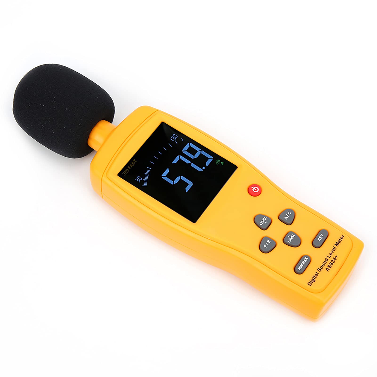 KIMISS SMART SENSOR AS834+ Misuratore di Rumore Industriale Accurato, Fonometro con Allarme, Display LCD, Analizzatore di Frequenza e Design Compatto per il Monitoraggio del Rumore