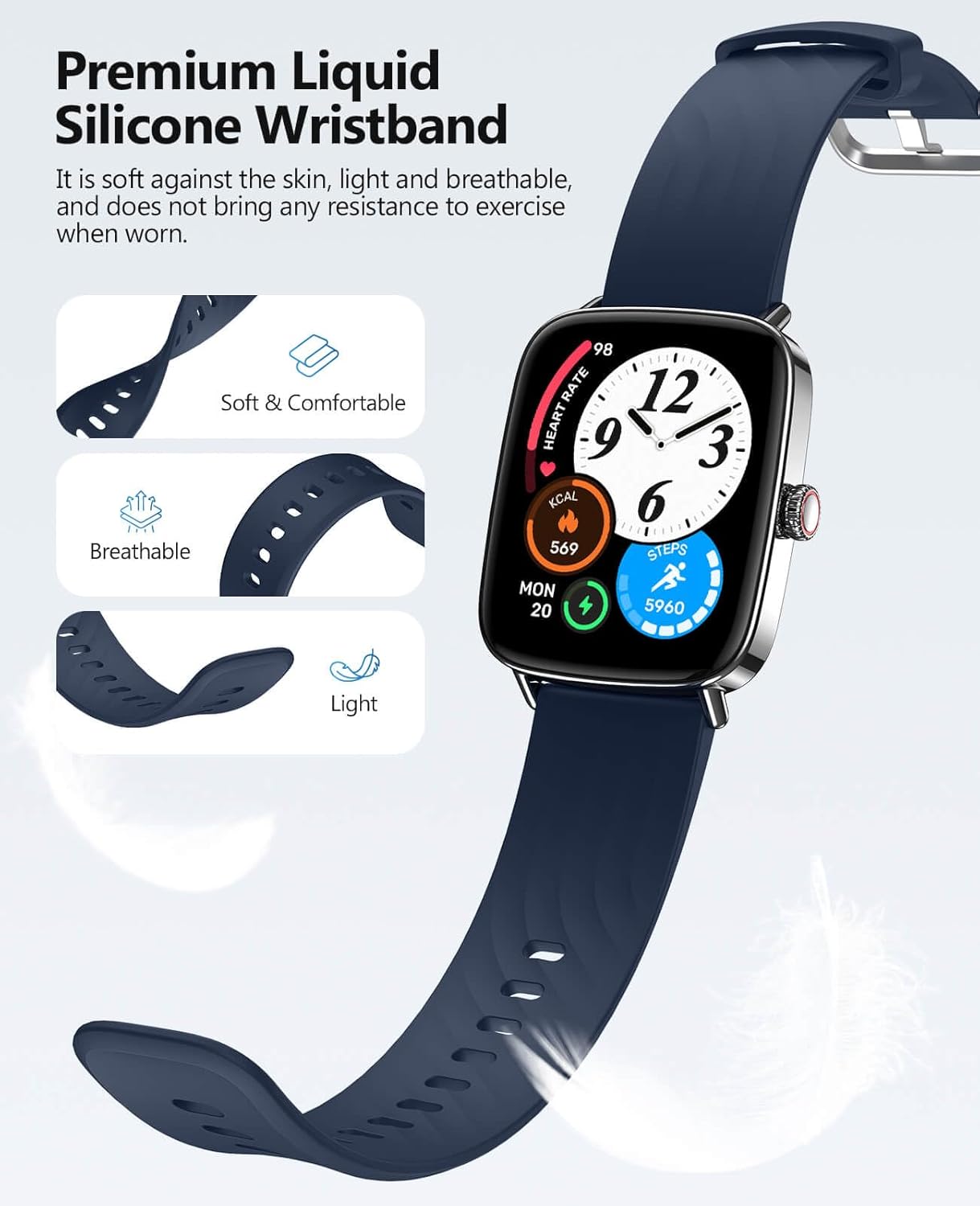 Man running with SOUYIE Smart Watch, showing exercise data on screen