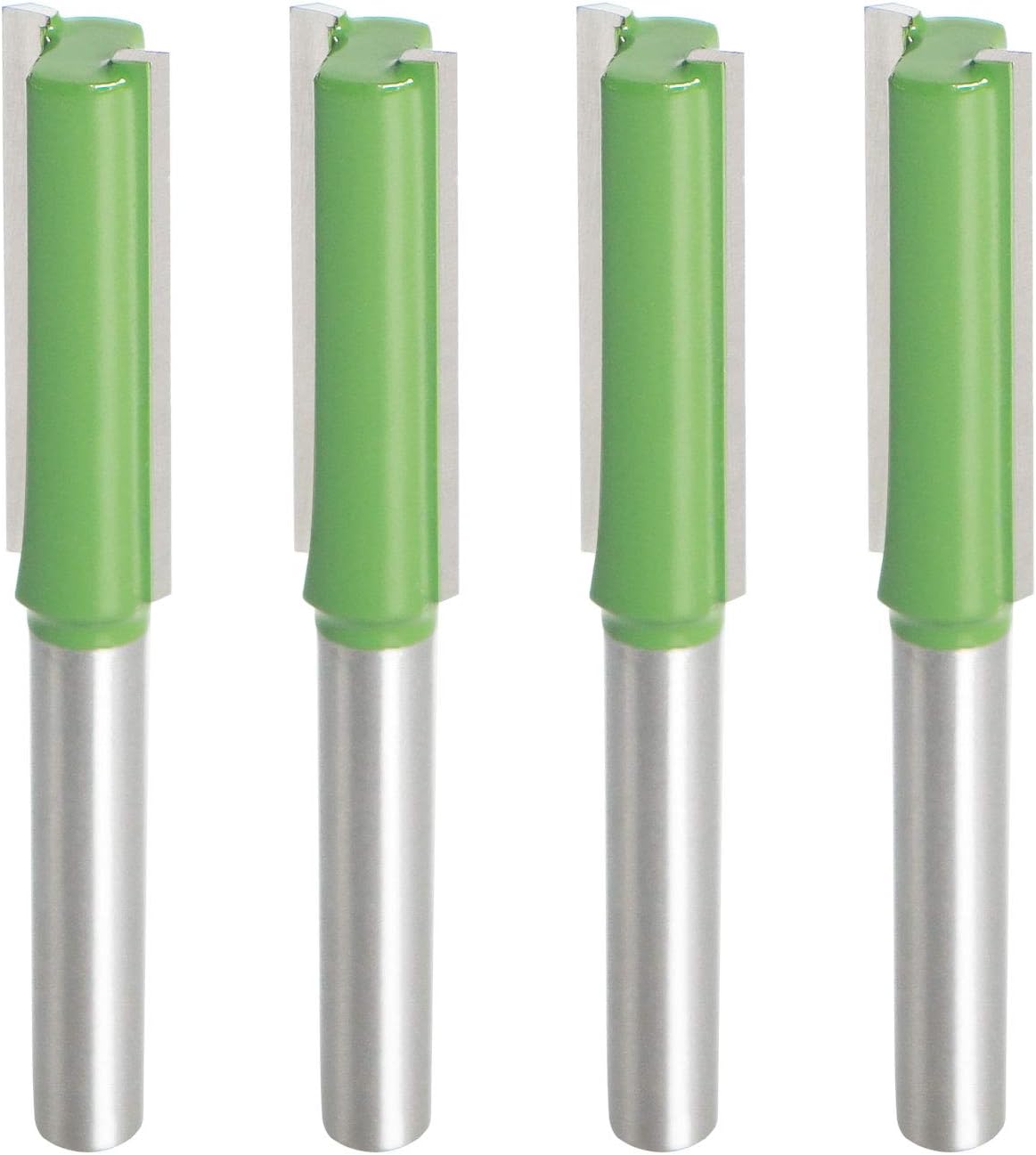 Aopin Router Bit 10mm Cutting Dia 6mm Shank Dia Double Flute Straight Bit Carbide for Woodworking Milling Cutter Tool Green
