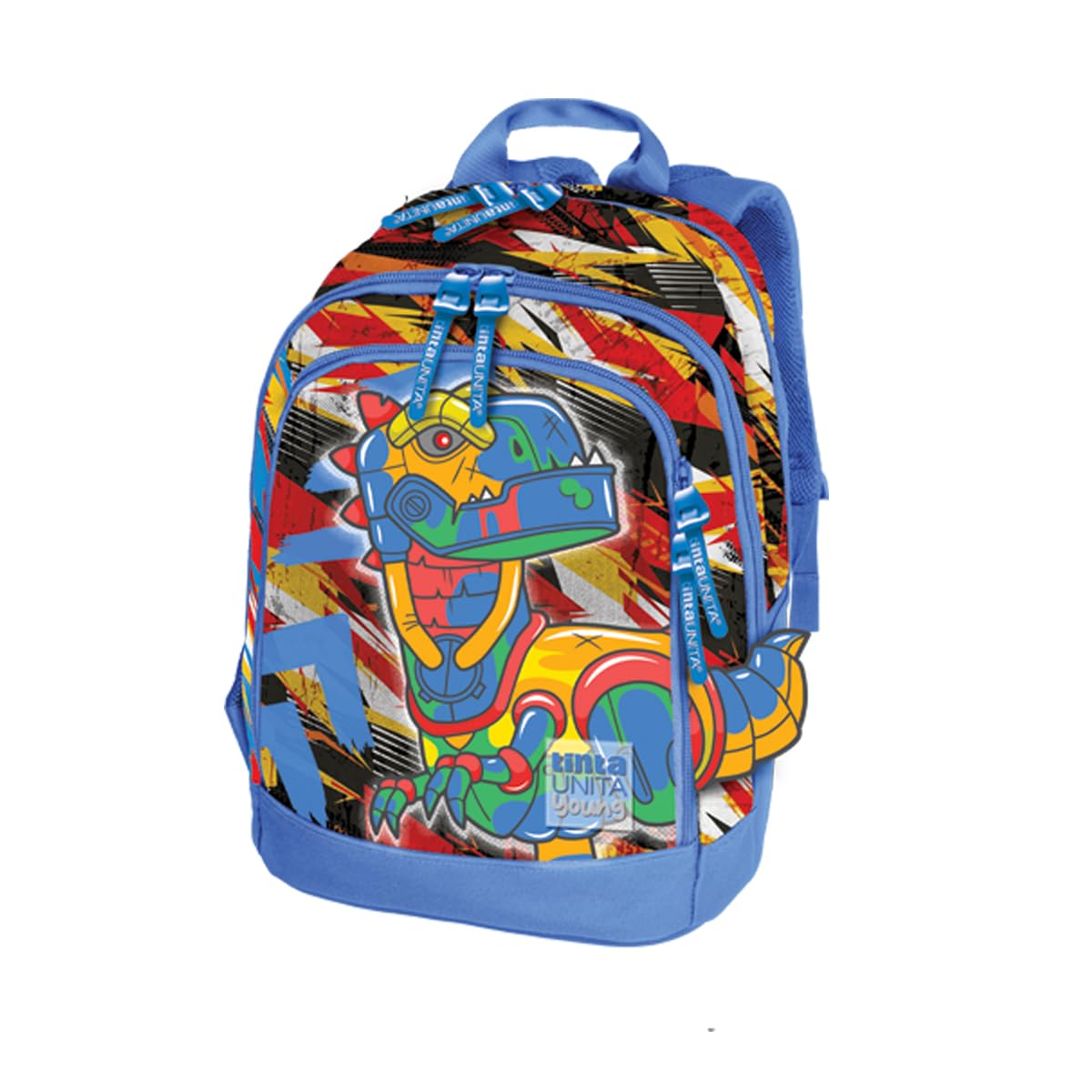 Tinta Unita Zaino Scuola Dream Cross Young Dino Robot (Dino Robot, Azzurro)