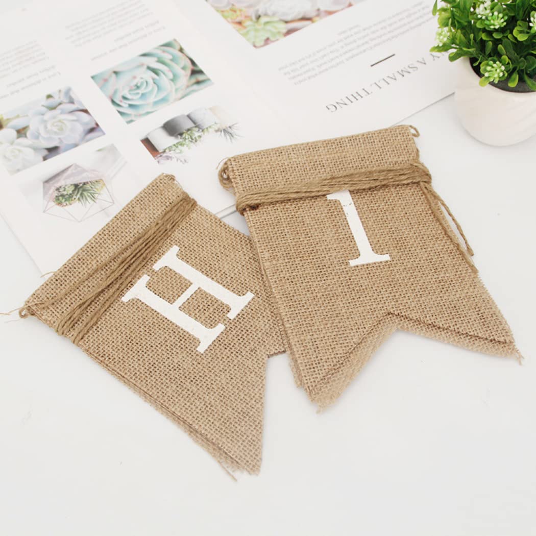 Borsgye Happy 100 Days Burlap Bunting Banner Swallowtail Flag Handwriting Baby Shower Banner Adjustable DIY Decoration for Baby Welcome Sign Baby Photo Prop Gender Reveal Party Supplies - Image 5