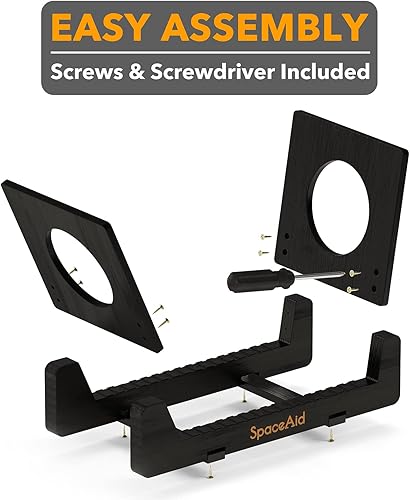 Miniatura 7 de SpaceAid Estante de almacenamiento de discos de vinilo de bambú, con capacidad para hasta 50 álbumes, LPs de 7 o 12 pulgadas, soporte de vinilo