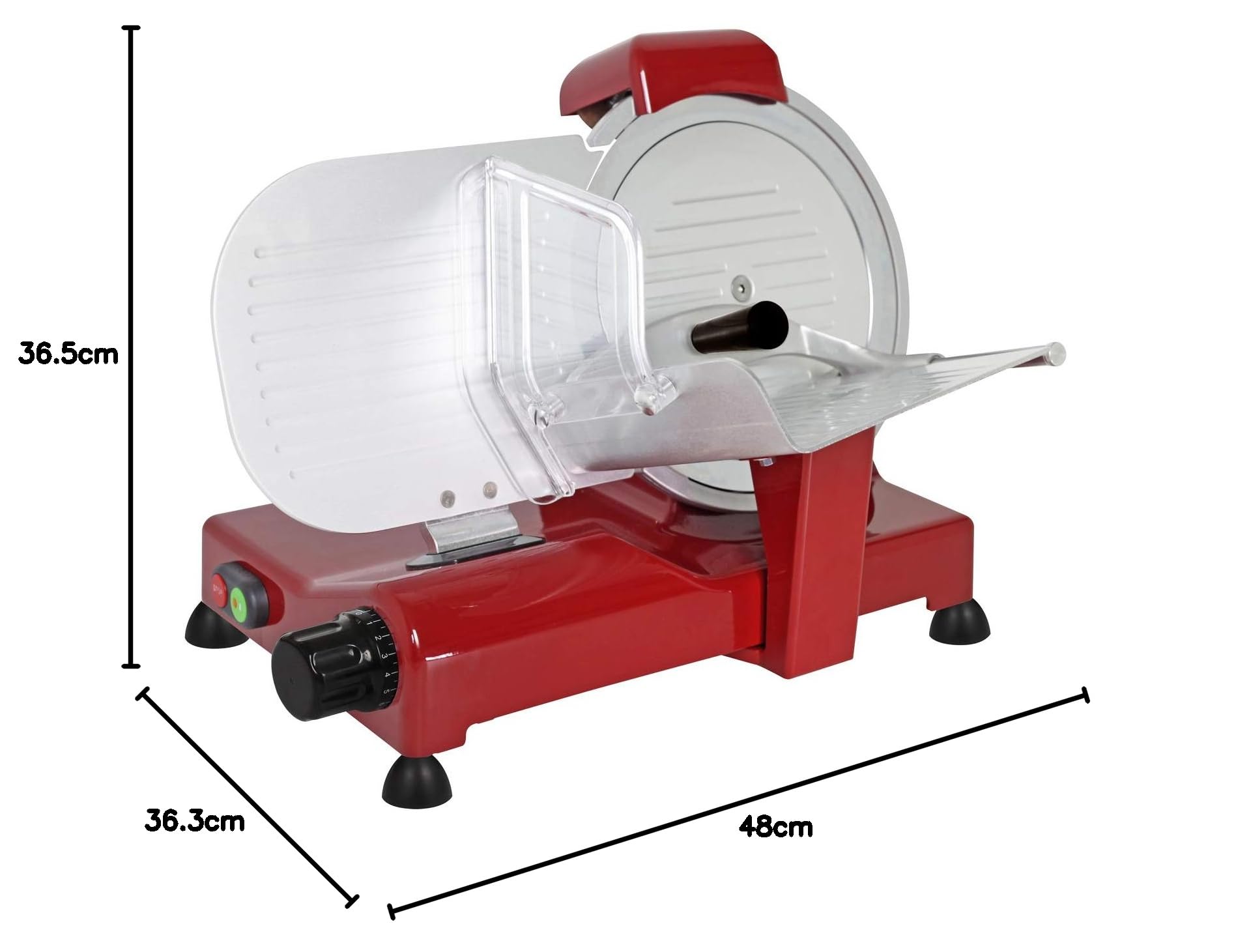 RGV Affettatrice Special Edition 25 Red – Made in Italy, Lama Ø 250 mm, 140W, Alluminio Rosso – Taglio Preciso e Professionale per Casa e Cucina
