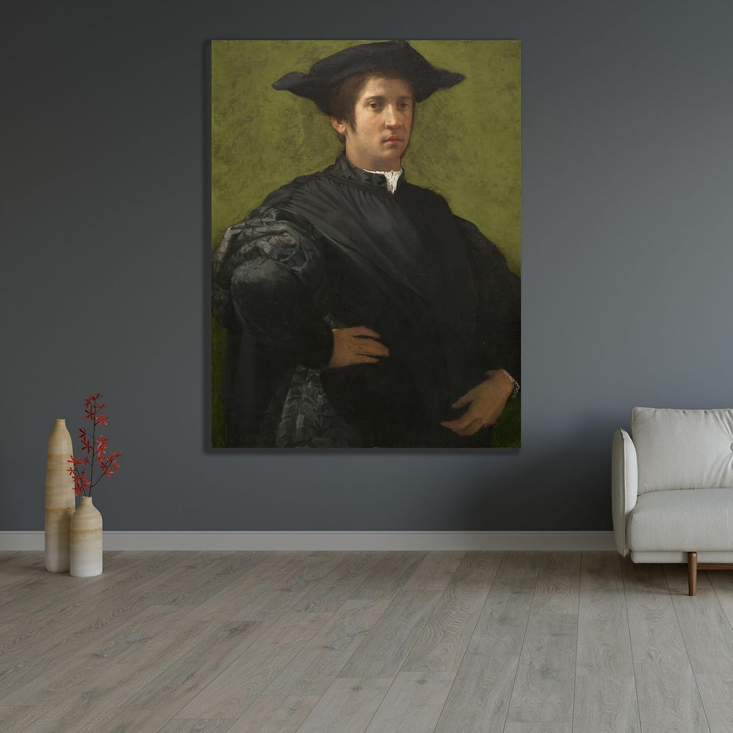 ArtDirect Portrait of a Man (early 1520s) Custom Framed Art Print Giclee Print or Canvas Options with Various Sizes and Customization by Rosso Fiorentino