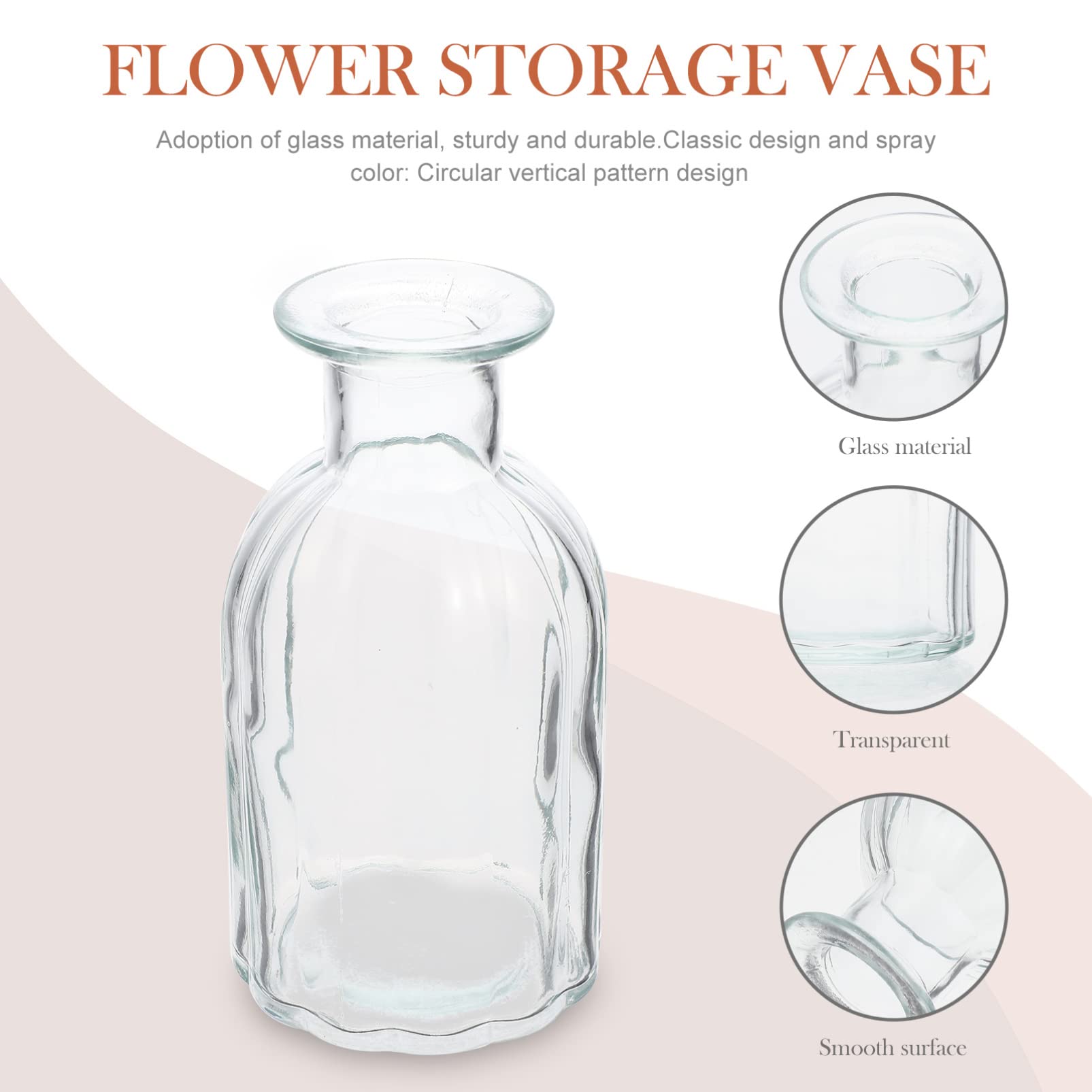 Vase Hydroponique Mini 4 Pcs en Verre pour Fleurs, Décoration