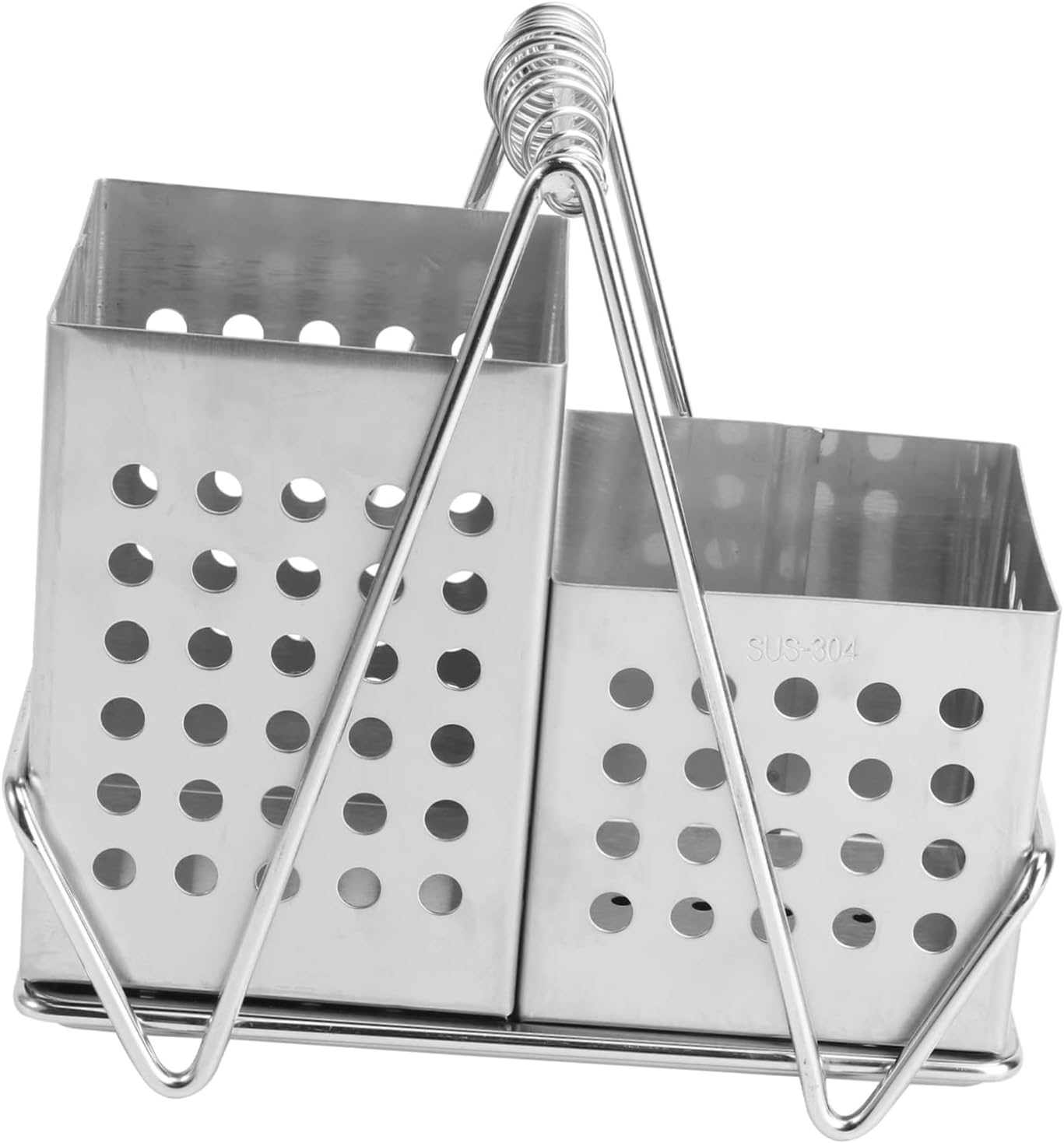 Square Stainless Steel Chopsticks Holder Multifunctional Utensil Organizer for Home and Restaurant Draining Tableware Storage Elegant Design Silver Finish