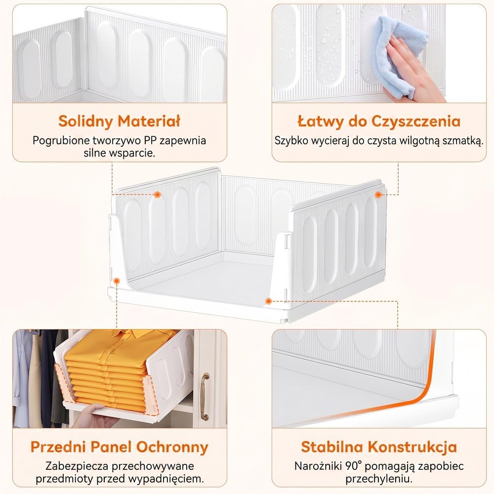 Lifewit Organizer do Szafy, Pojemniki na Ubrania Można Ustawiać Jeden na Drugim, Wysuwane Szafki do Łazienki i Kuchni, System Przechowywania Wielofunkcyjny, Camping, 6-Częściowy