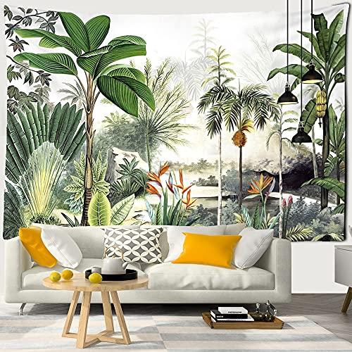 QAWD Palmier suspendu tissu tenture murale feuille tropicale fleur motif plage tenture murale fond animal tapisserie A10 130X150 CM