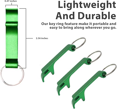 Miniatura 3 de Gadgetime USA Juego de 4 abridores de tapas de cerveza, abrebotellas de cerveza, abrebotellas para cerveza, refrescos, latas (verde)
