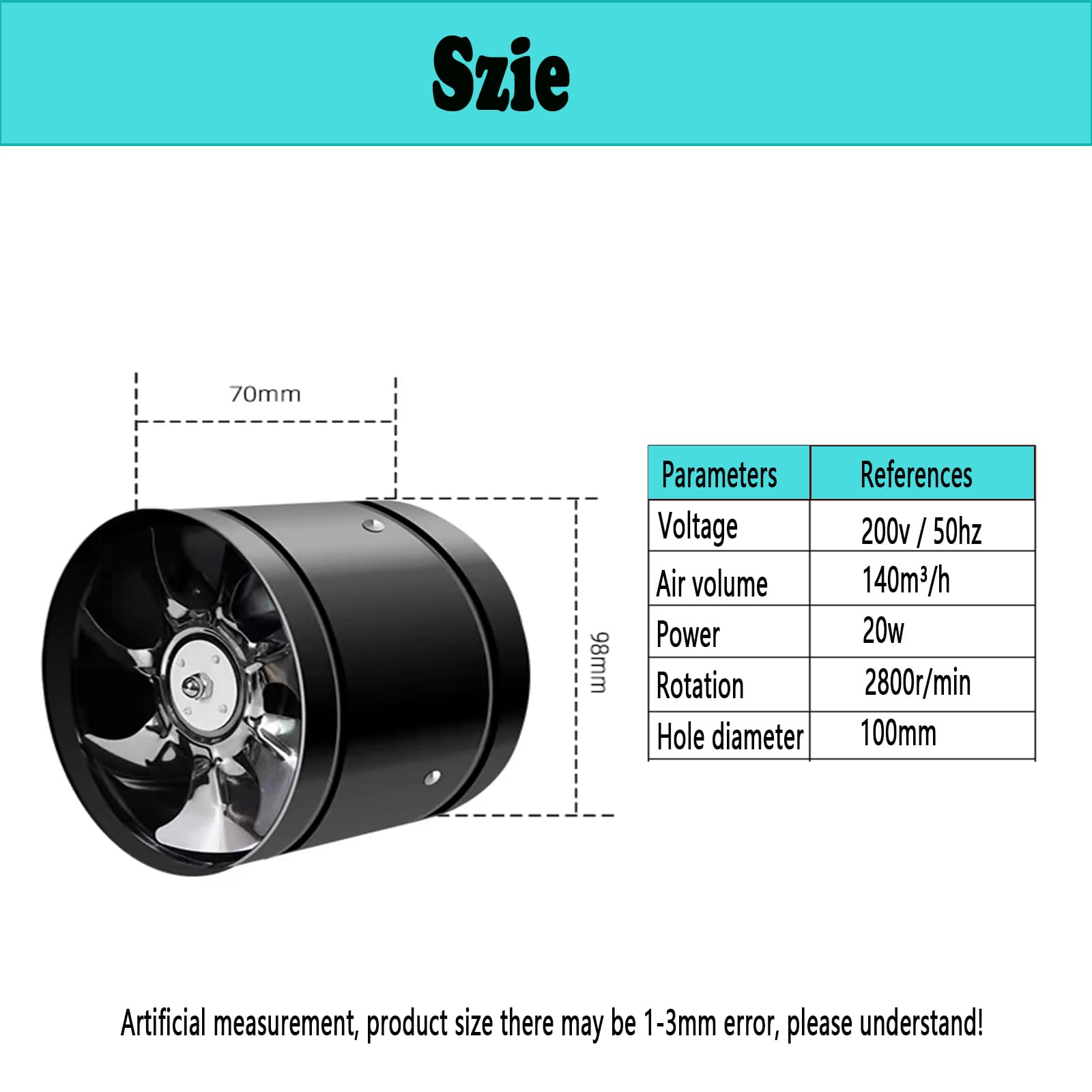 Ventilatore Assiale IGTOPS 100mm - 25W, Per Bagno, Cucina, Serra, Garage