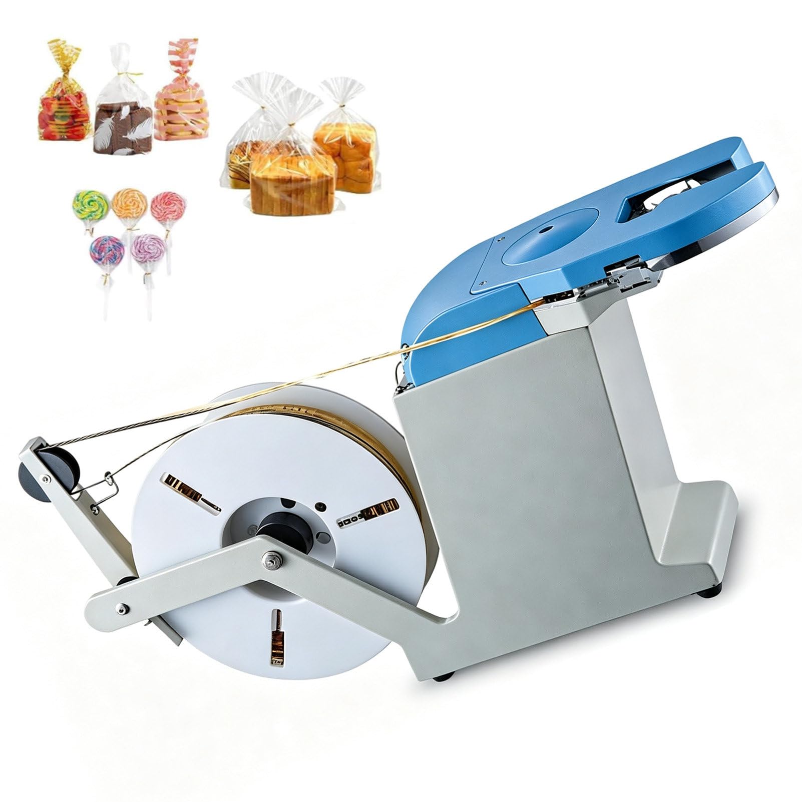 Pvxa Semi-Automatic Twist Tie Machine, Food Twist Tying Tool, Bakery & Deli Twist Tie Machine, Bundling Diameter 0.1-1.2mm, 40 Ties/Min Bag Closure, for Food Bags Cables