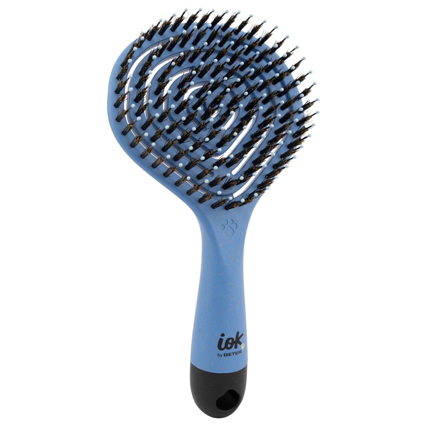 Beter - IOK Brush for Dogs and Cats, Mixed Nylon and Natural Fiber Bristles, Flexible Head, Removes Loose Hair, Gently Detangles, No Pulling or Breakage, Adds Shine, Pet Coat Care