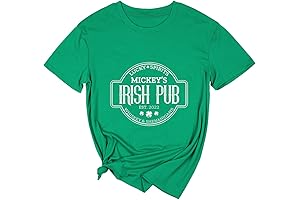 Yimoya Womens Feelin Willie Lucky Shirt Casual Shamrock St Patrick's Day Shirt Irish Tees