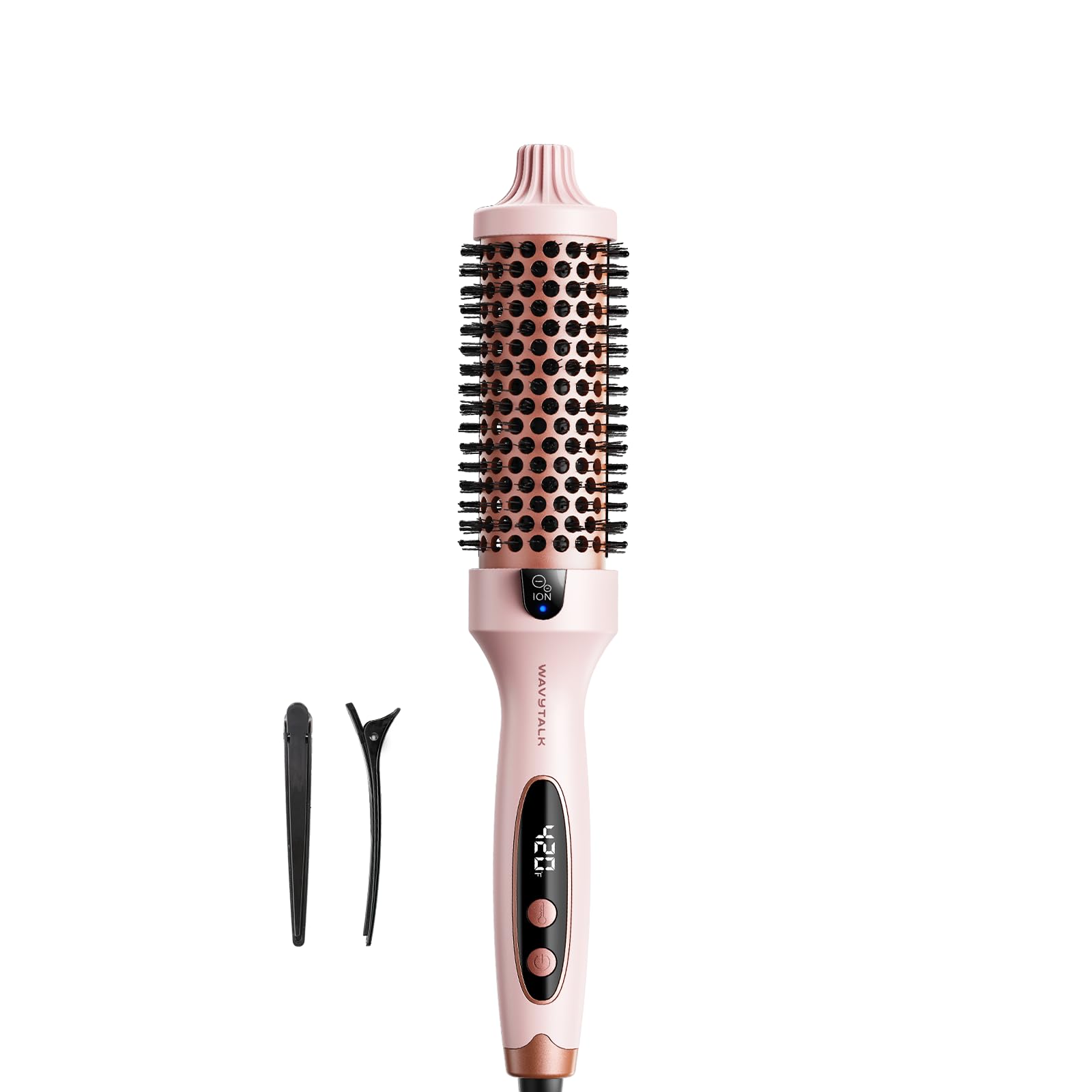 Wavytalk Thermal Brush, Blowout Boost 1.5 inch Curling Brush, Heated Round Brush for Blowout Look, Dual Voltage, Tourmaline Ceramic, Negative Ion Technology, 5 Temperature Settings