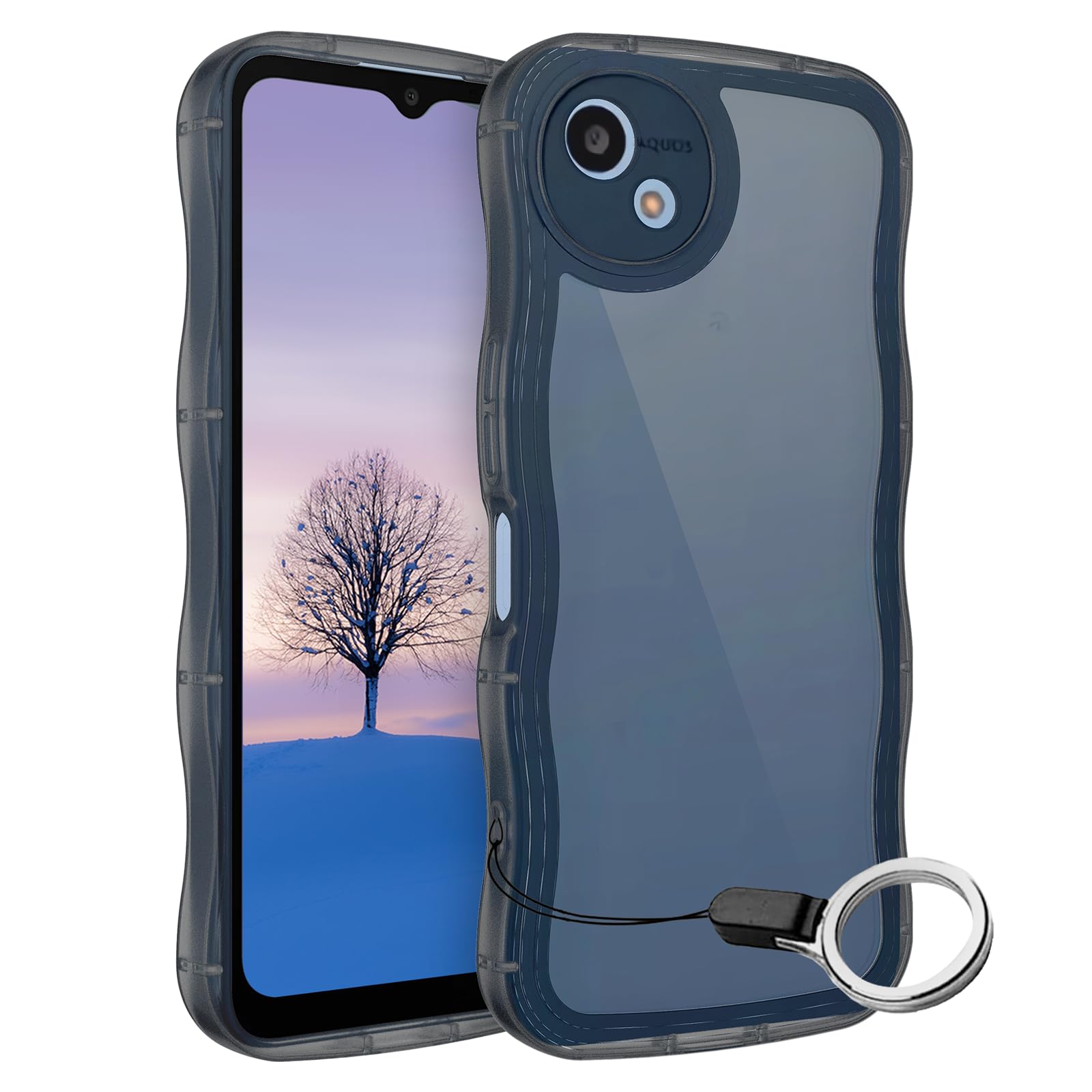 Amazon.co.jp: AQUOS wish4 ケース クリアブラック ウェーブ SH-52E