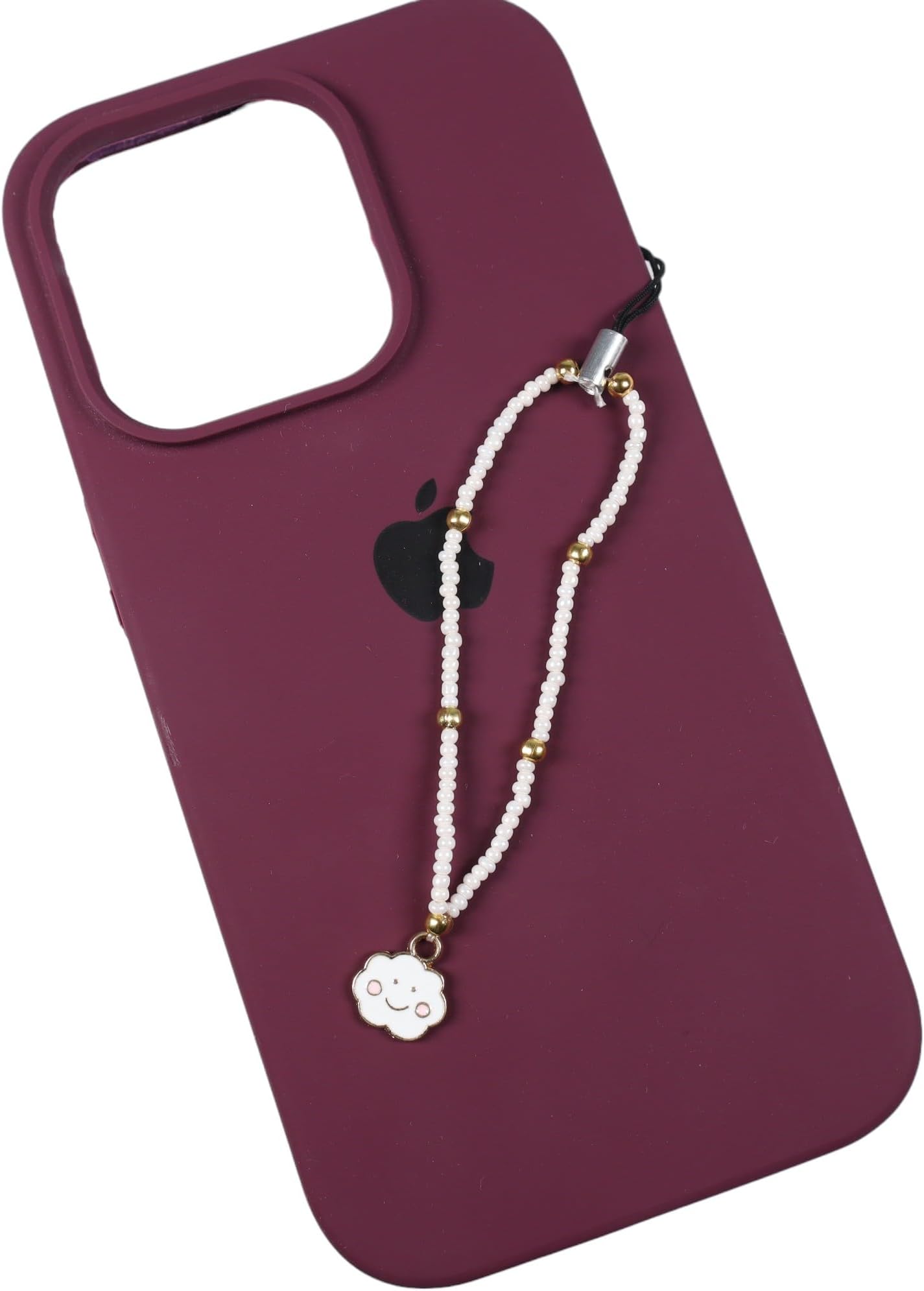 Phone charm With White Seed Bead and cute charms