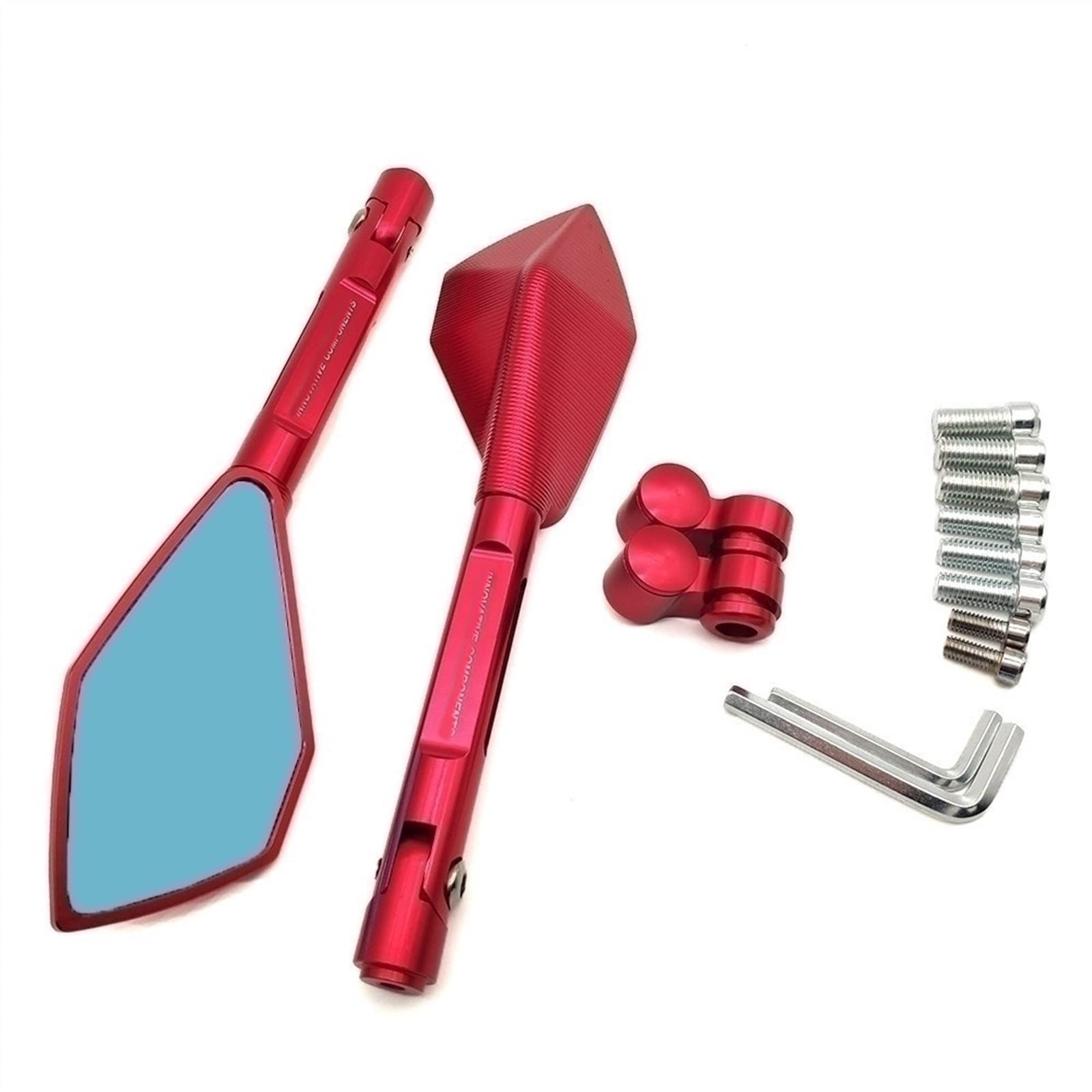 Rétroviseur Rétroviseurs De Moto pour Benelli Leoncino 500 TRK 502 pour Hyosung Gt650r Rétroviseurs De Guidon De Moto en Aluminium Bleu Pièce De Moto (Color : Rot)