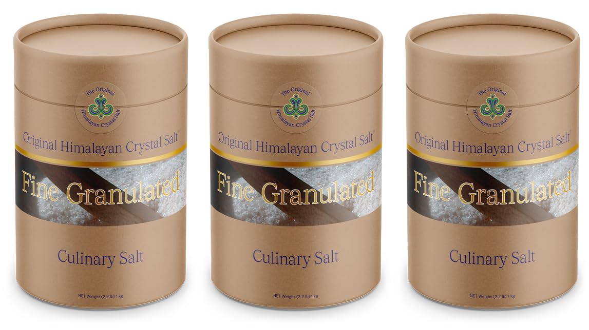 Original Himalayan Salt Crystal - Fine Granulated Culinary Salt for Cooking, Food Preparation and Health with 84 Trace Minerals (3 Pack)
