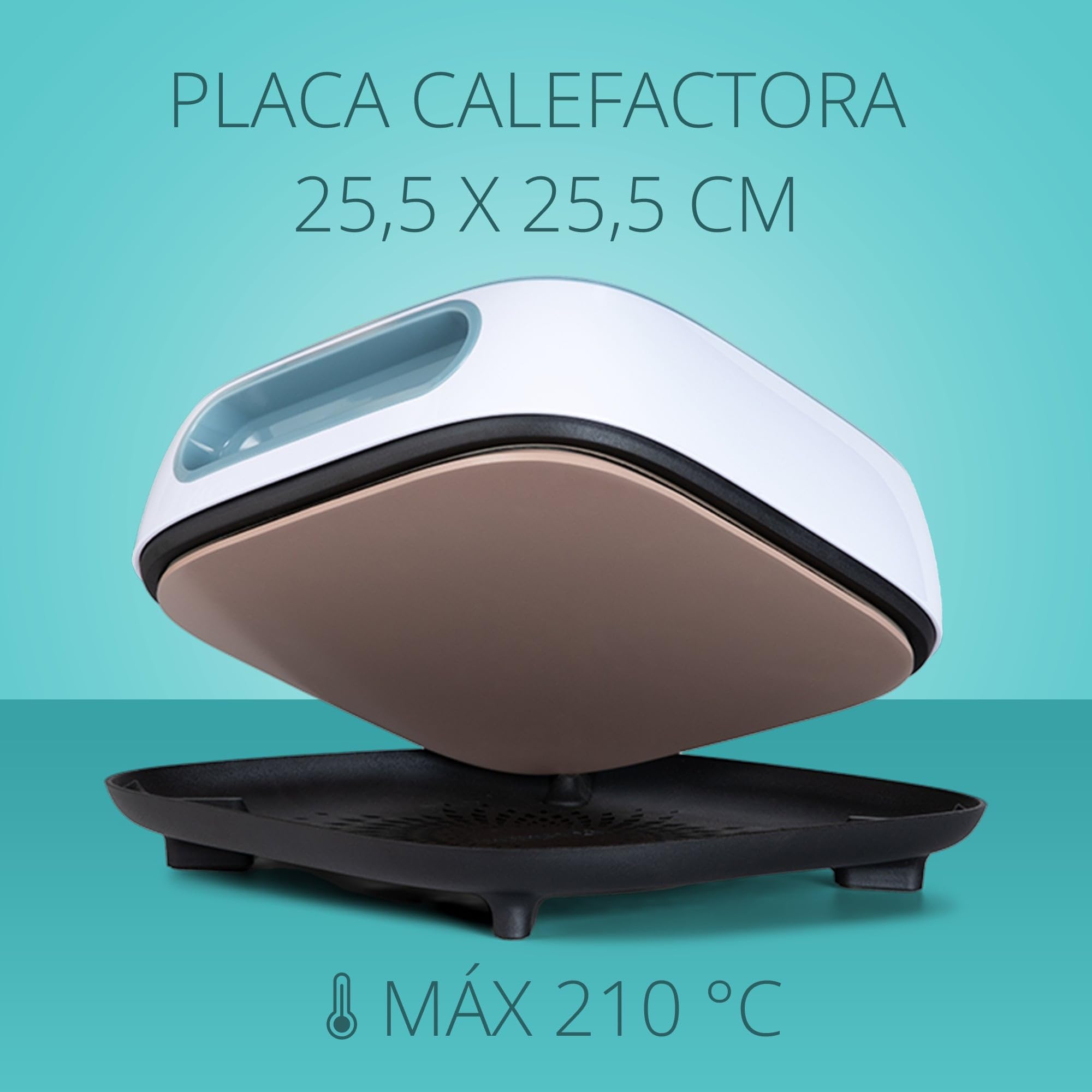 LOKLiK Easy Heat Press - Prensa de Calor para Personalizar Camisetas, Suéteres, Mantas, Toallas, Bolsas Tote, Mochilas y Otros Tejidos 25,5 x 25,5 cm - Portátil