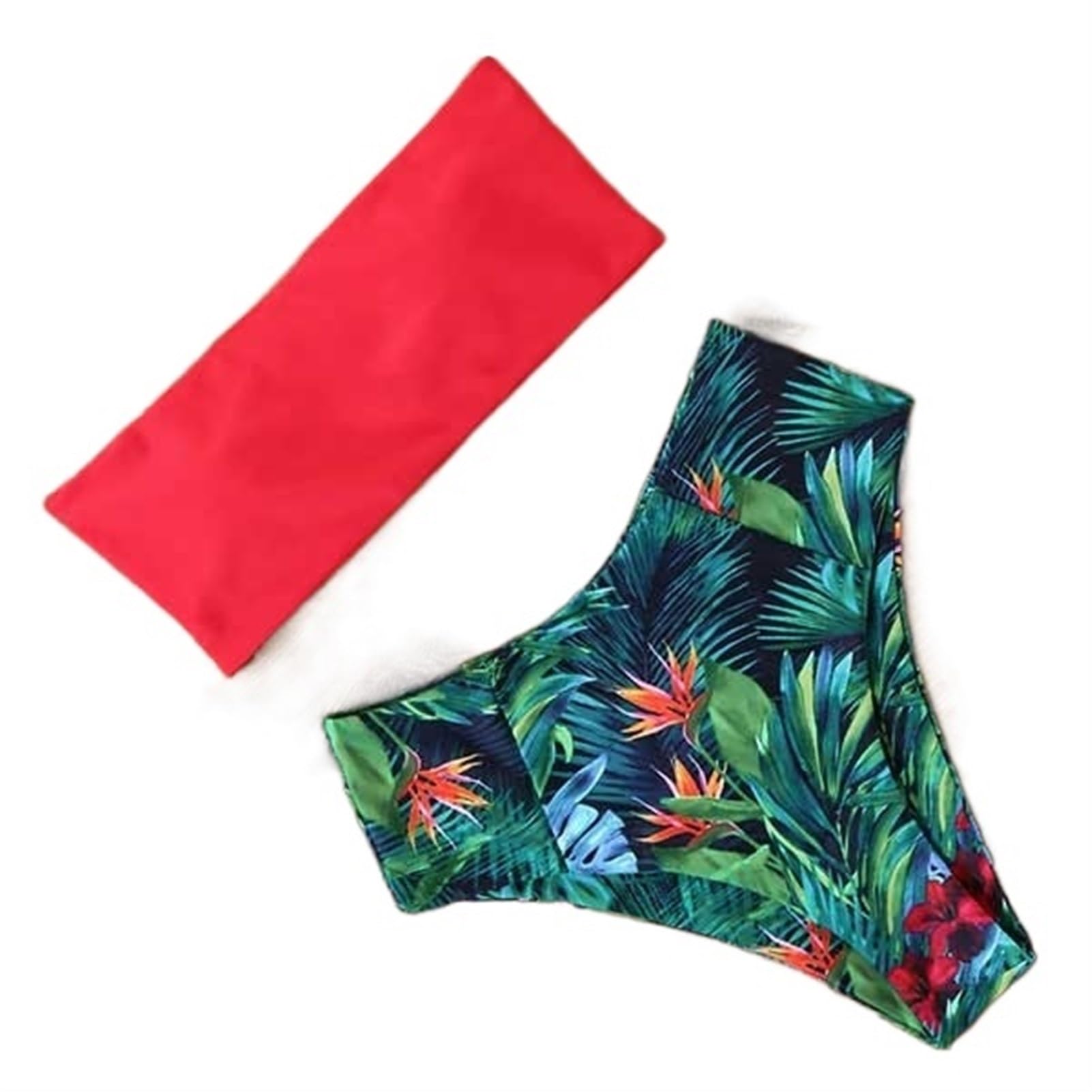 Bikini Sexy da Donna Costume da Bagno A Vita Alta Push Up Beachwear Costumi da Bagno Costumi da Bagno Bikini A Fascia Brasiliano Donna (Color : B3388RG, Size : S)