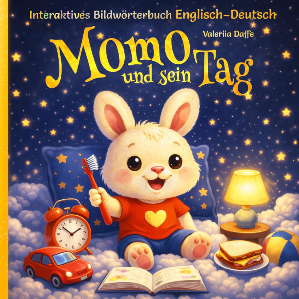 Momo und sein Tag – Momo and His Day: Interaktives Bildwörterbuch Englisch–Deutsch für Kinder ab 3 Jahren