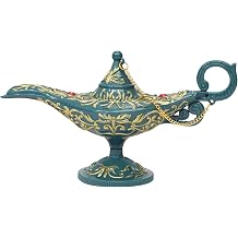 Jugaoge Rare Arabian Wishing Lamp Magic Vintage Classic Lamp Crafts Display Home Tabletop Decor Silver One Size