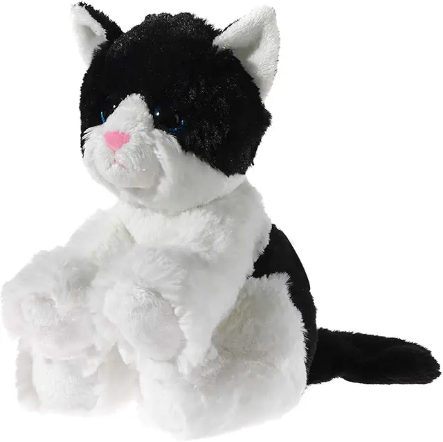 Heunec Glitter Cat Plush Toy - Black & White Soft Pluche Kat