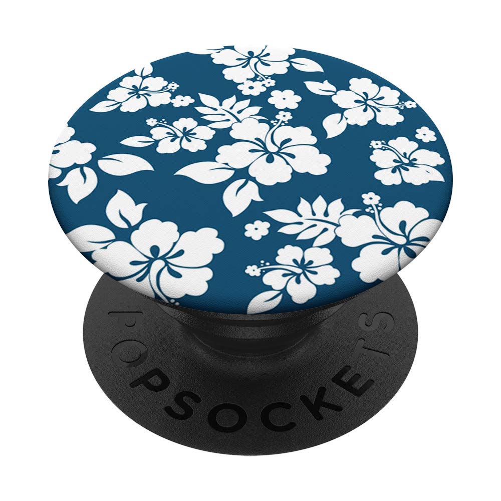 Amazon.com: Azul Blanco Hibiscus Flor Hawaiian Floral Patrón Zx