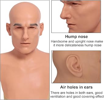 Realistic Silicone Mask for Men Halloween Young Male Full Head Face Mask for Crossdersser Cosplay