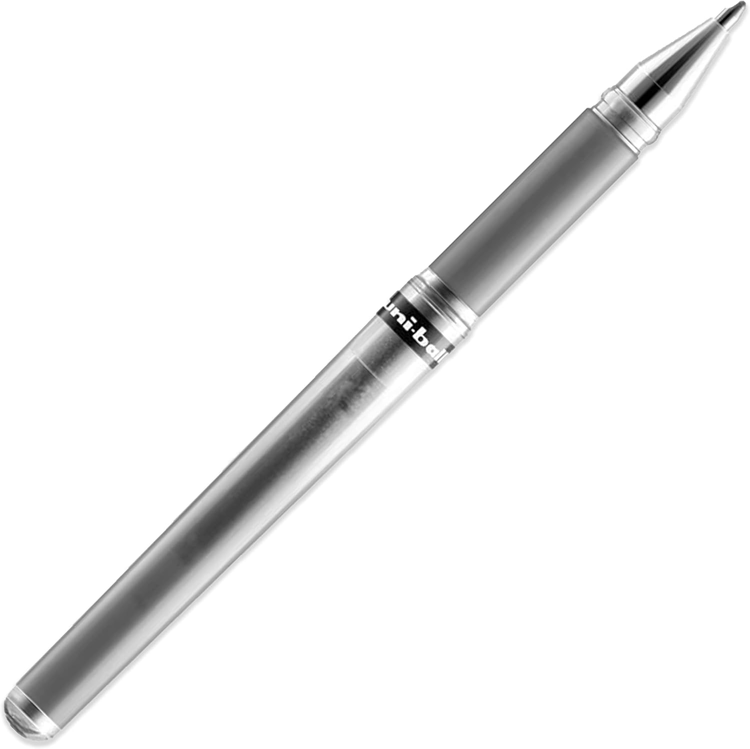 uni-ball Signo Pen Broad Metallic Gel Ink Rollerball, Metal 1mm Tip Nib 0.65mm Line Width With Rubber Grip, UM-153 - Image 4