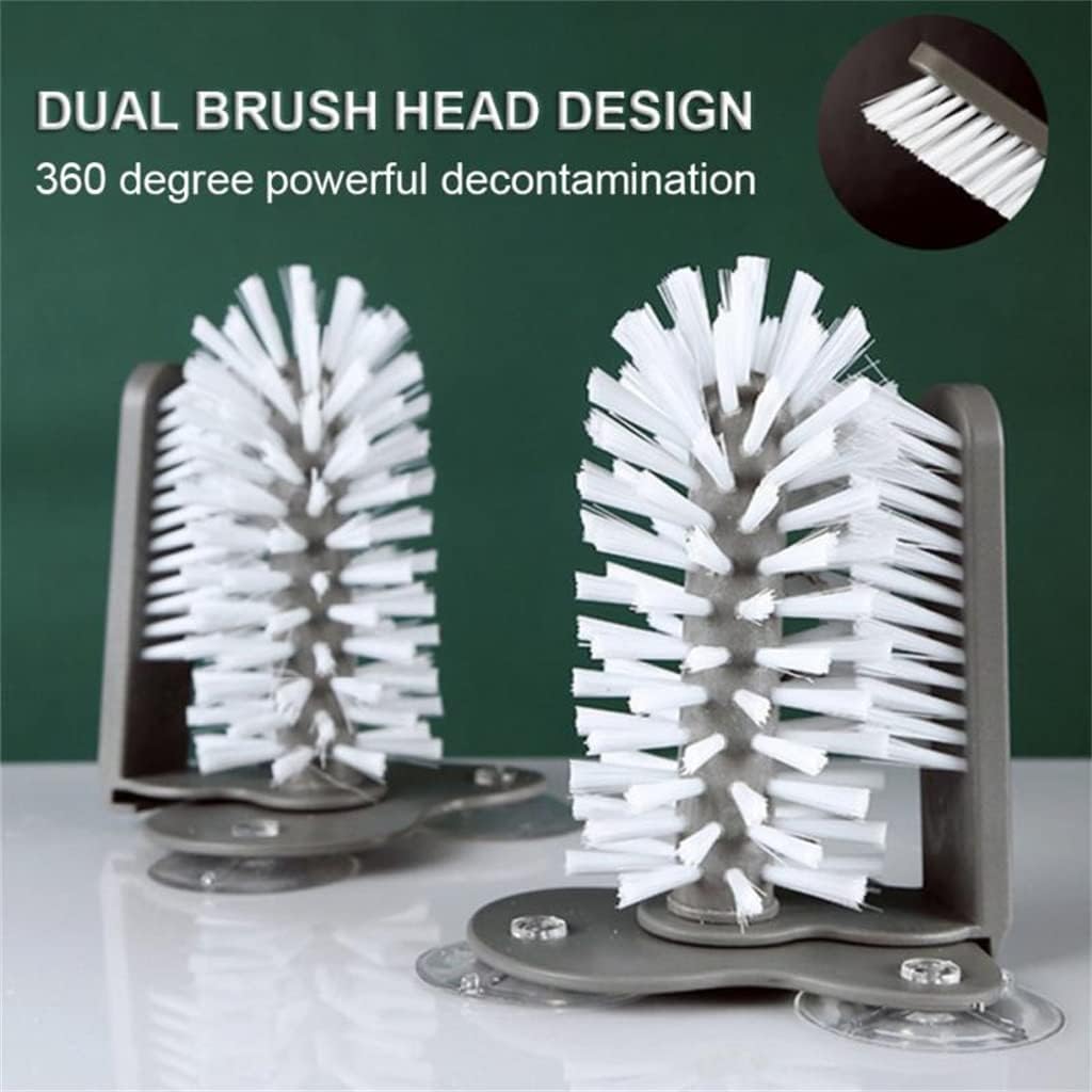 2 in 1 Bottle Cleaner Cup Scrubber Brush Kitchen Sink Drink Mug Glass Suction Cleaning Tool