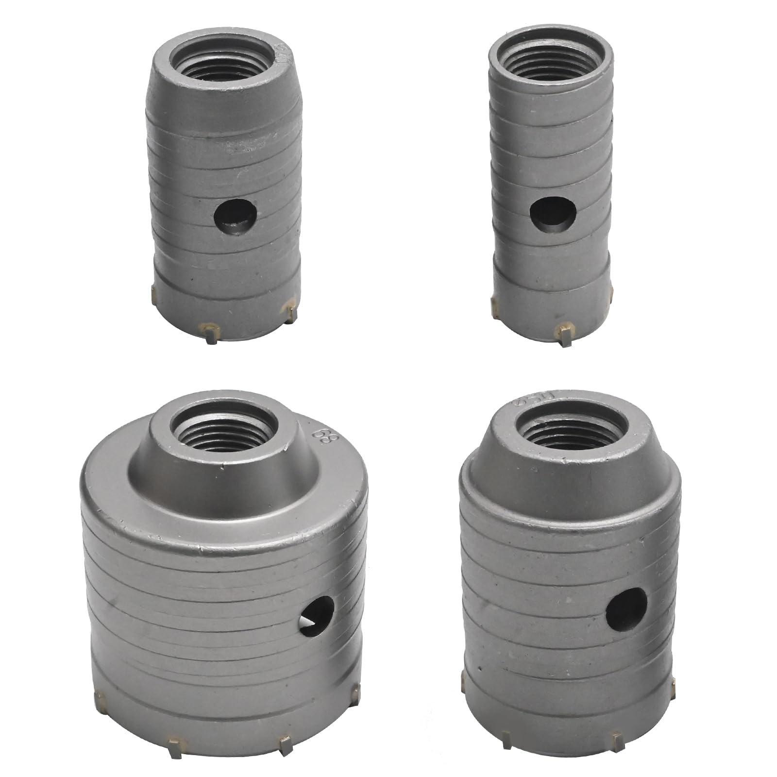 Trocken Bohrkronen Set für Beton, 6 Stück Ø 30mm 40mm 50mm 68mm mit 320mm Rundschaft & SDS Plus Adapter, Hohlbohrkronen für Mauerwerk, Ziegel, Zement, Stein