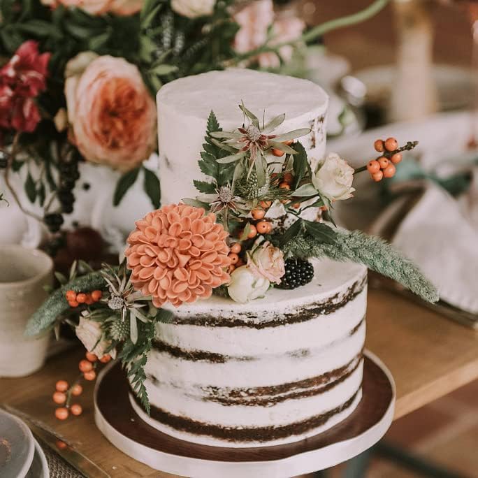 Artificial Flowers, 25pcs Rose for DIY Wedding Bouquets Centerpieces Arrangements, Terracotta Dahlia Flowers with Stem Bridal Shower Party Home Decorations - Image 5