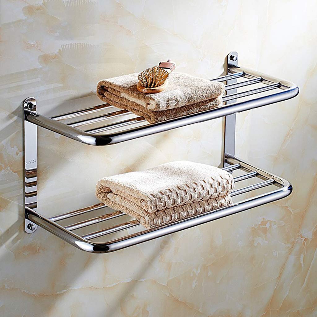 Amazon.co.jp: タオル棚タオルラックバス304ステンレススチールダブル