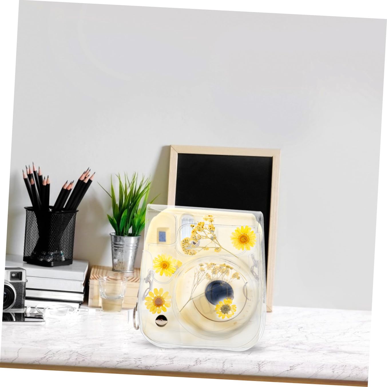 DOITOOL Custodia Per Fotocamera 11/9/8 in Pvc Floreale Giallo Antigraffio Facile Da Usare Alla Moda E Robusta