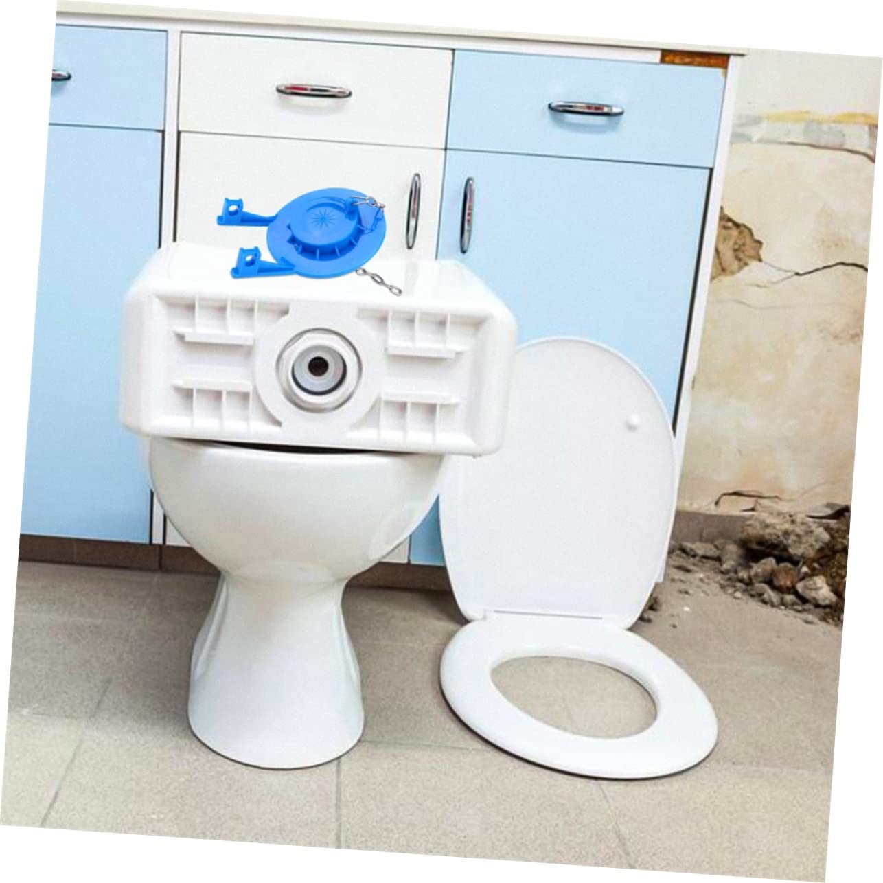 HOMSFOU 3 Sätze Toilleten Sitz Eisbecher Trendy Aufzug Schlag Abzieher Dichtung Für Spülkasten Wc Versiegelung Bündige Pvc-klappe Toiletten-pvc Undichte Prallplatte Gummi Blue 2 Stück * 3