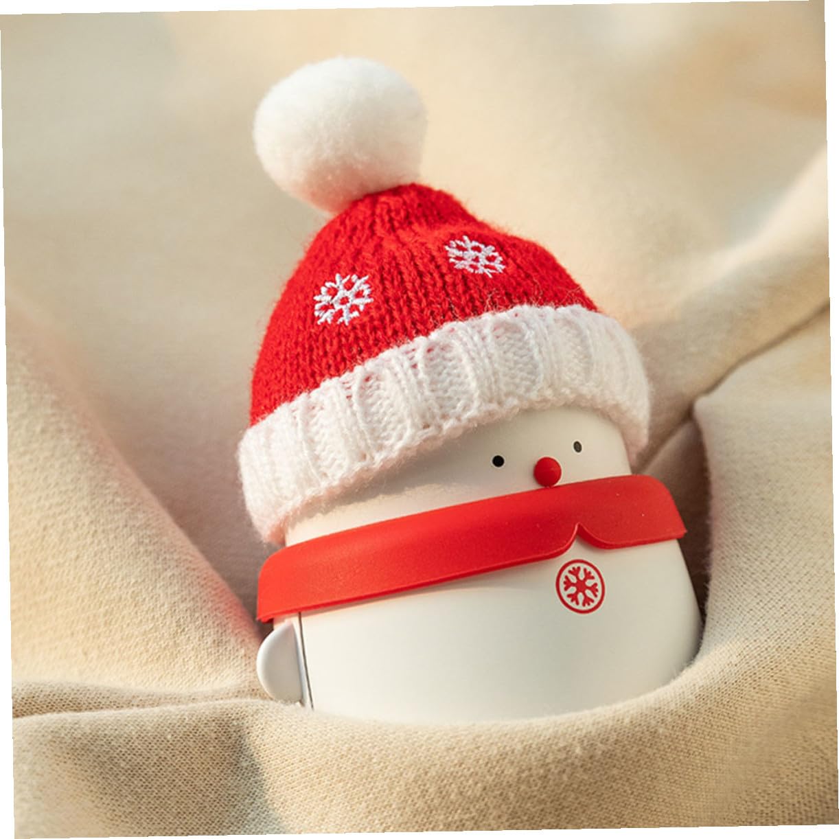 Supvox Wiederaufladbarer USB-handwärmer mit Schneemann-Design als Powerbank und Mobilem Ladegerät für Vielfältige Gerätekompatibilität und Bequeme Wärme im Winter