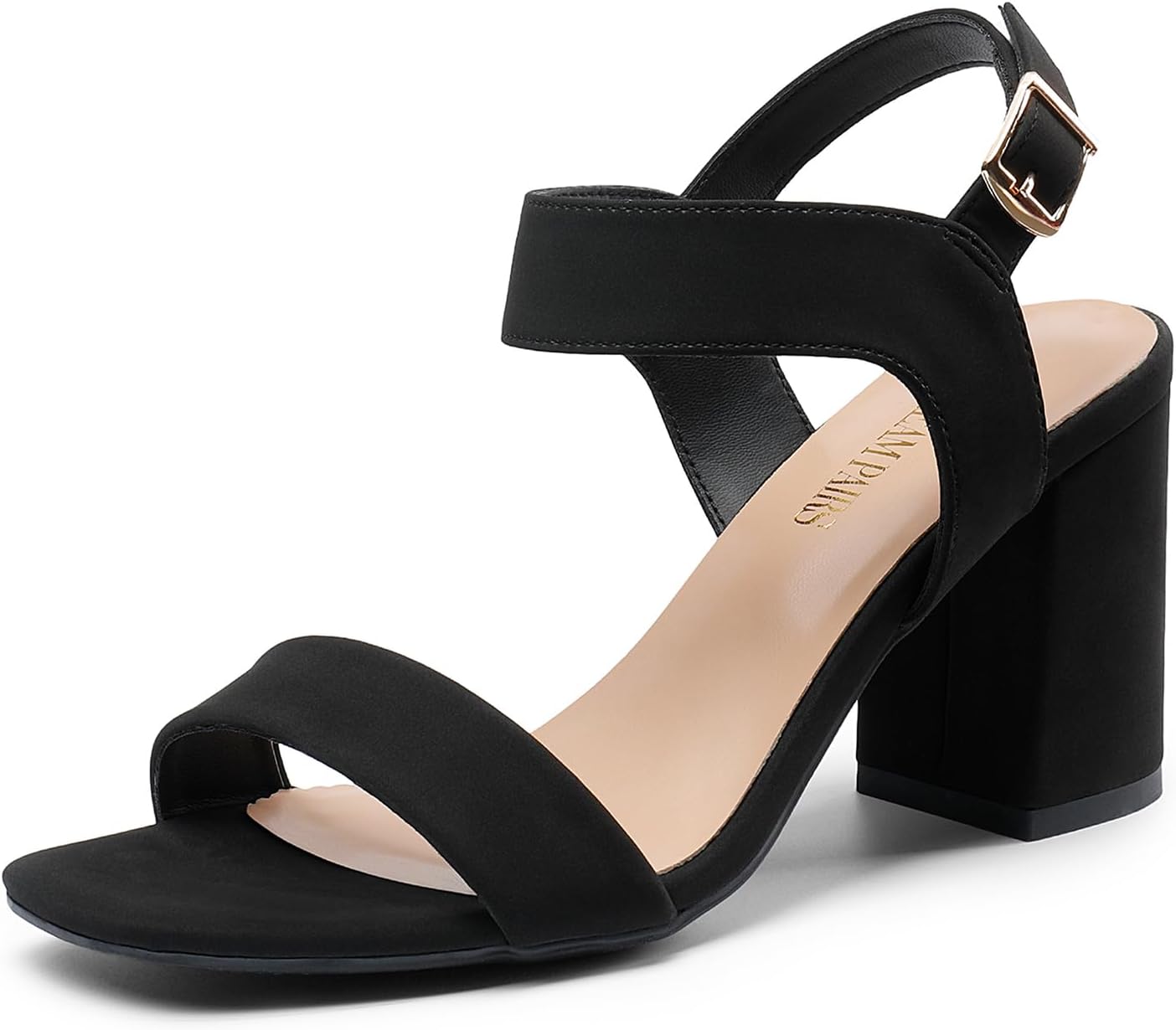 DREAM PAIRS women’s high chunky heel square-toe sandals