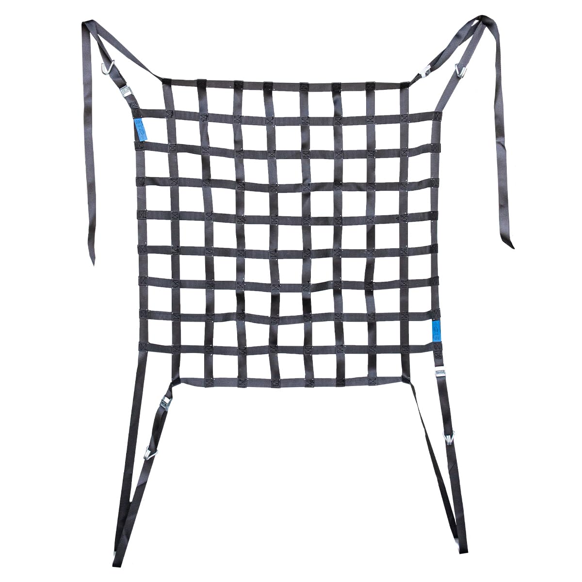 PKW Ladungssicherungsnetz aus Gurtband | Praktisches Gepäcknetz für das Auto | Ideal für sicheren Transport | Größe: 880x880mm | Farbe: schwarz