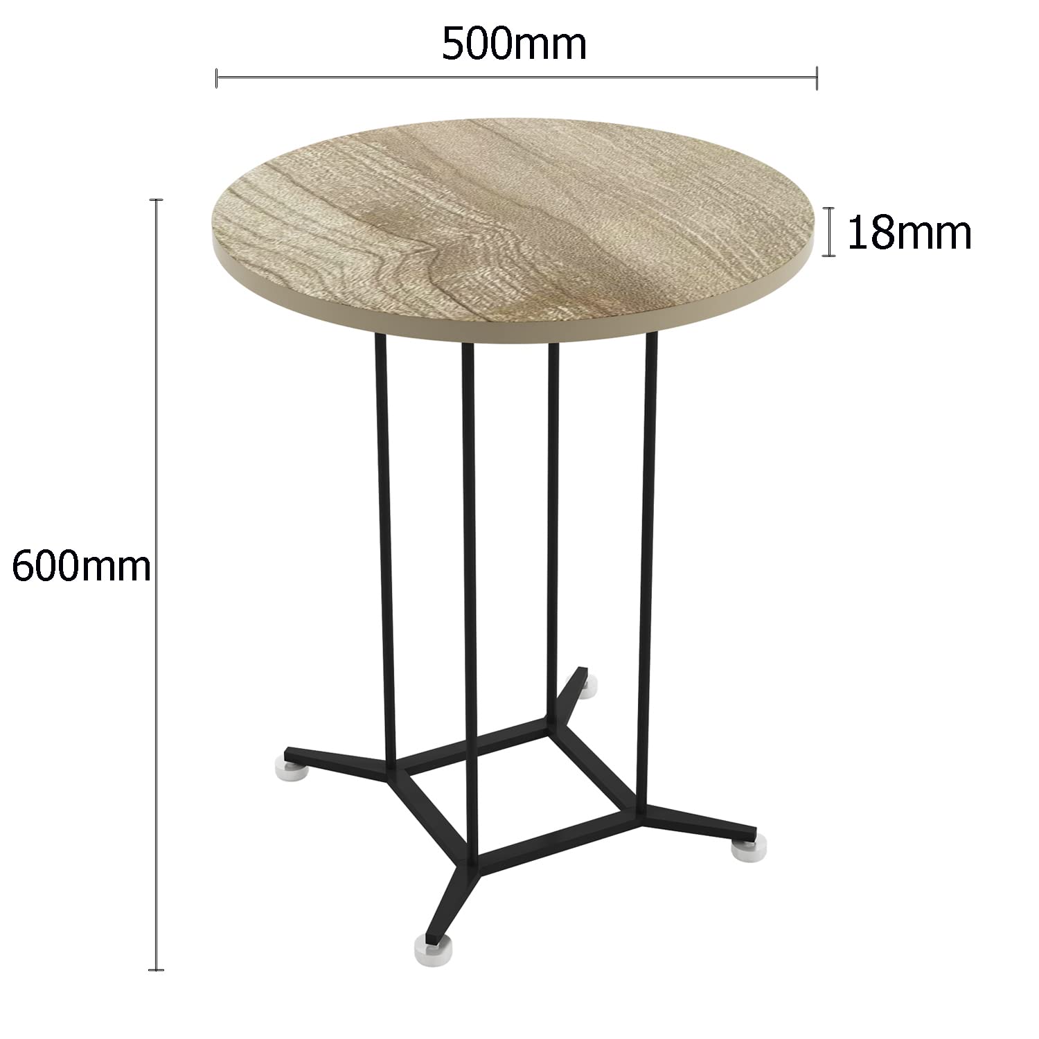 Tavolino Rotondo Moderno - Legno Ciliegio, Diametro 50cm, Per Interni Ed Esterni - Foto 2