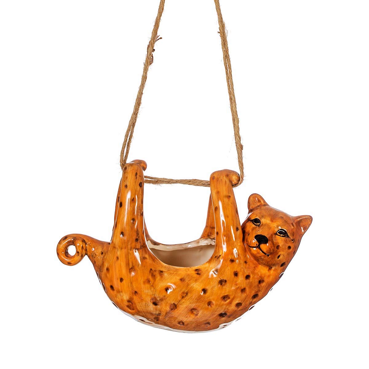 Sass & Belle Brown Hanging Leopard Planter