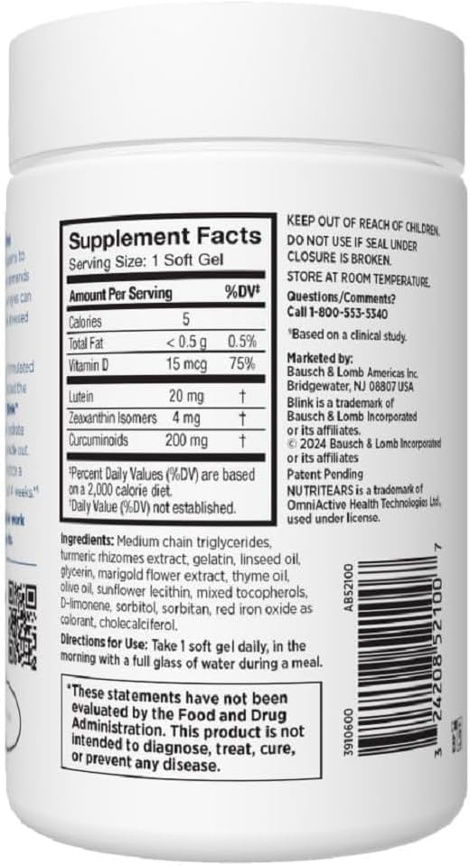 Miniatura 8 de BLINK NutriTears Boost Gotas lubricantes sin conservantes, gotas hidratantes para ojos secos suaves, suplemento para el cuidado de los ojos para