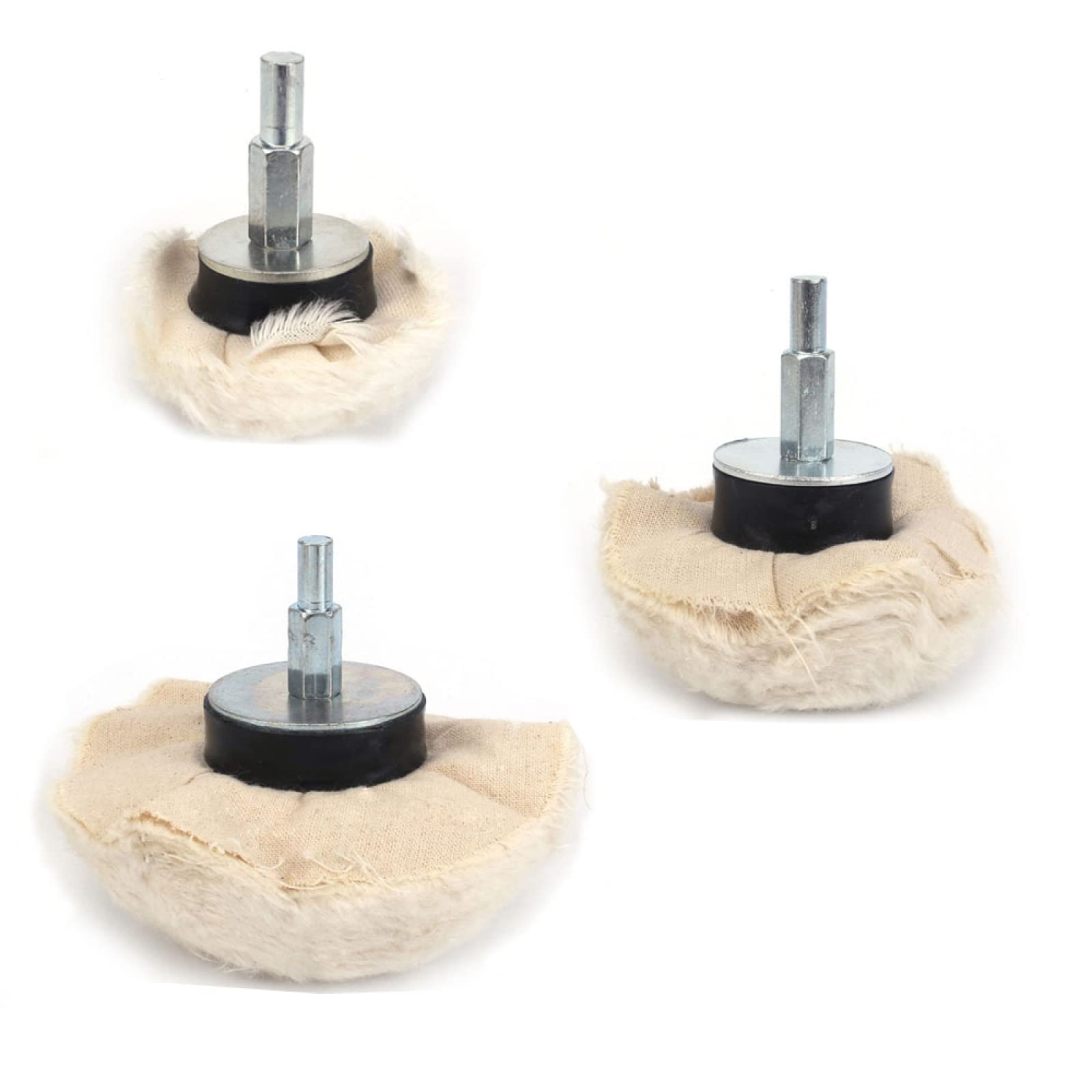 Almohadilla De Pulido De Algodón Blanco, Kit De Taladro De Rueda De Fregona, Forma De Seta Para Pulidor De Coche, Accesorios De Herramientas De Aluminio Inoxidable
