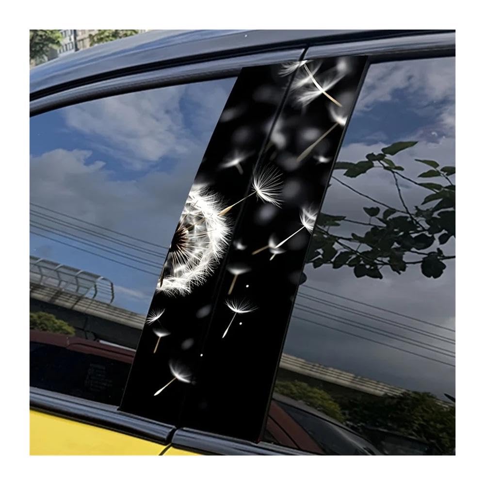 Bertdcx One Color Dandelion Car B-Pillar Sticker Waterproof Scratch Resistant Auto Parts