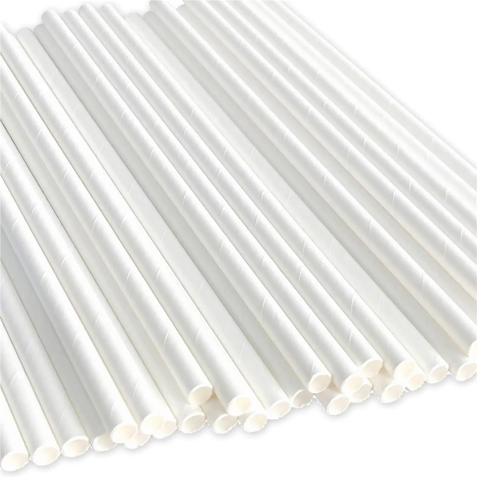 Les pailles en papier, Pailles en papier rayées, 500 pièces, 7.75 pouces, fournitures de fête noires et blanches