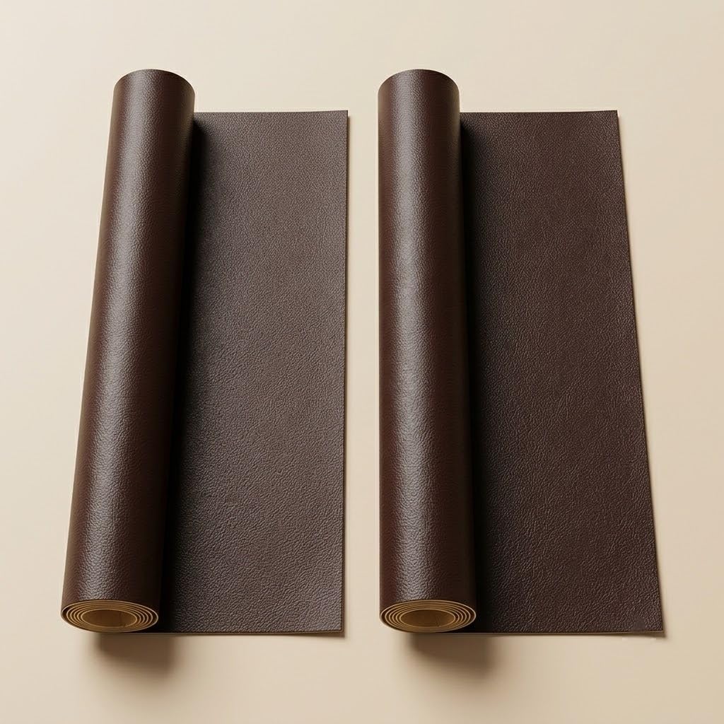 Self Adhesive Leather Repair Patch Roll 30x60cm, PU Leather Repair Tape for Sofa, Couch, Chair, Car Seat, Bag, Jacket & Furniture Scratch Tear Hole Repair, Brown (Pack of 2)-image-47