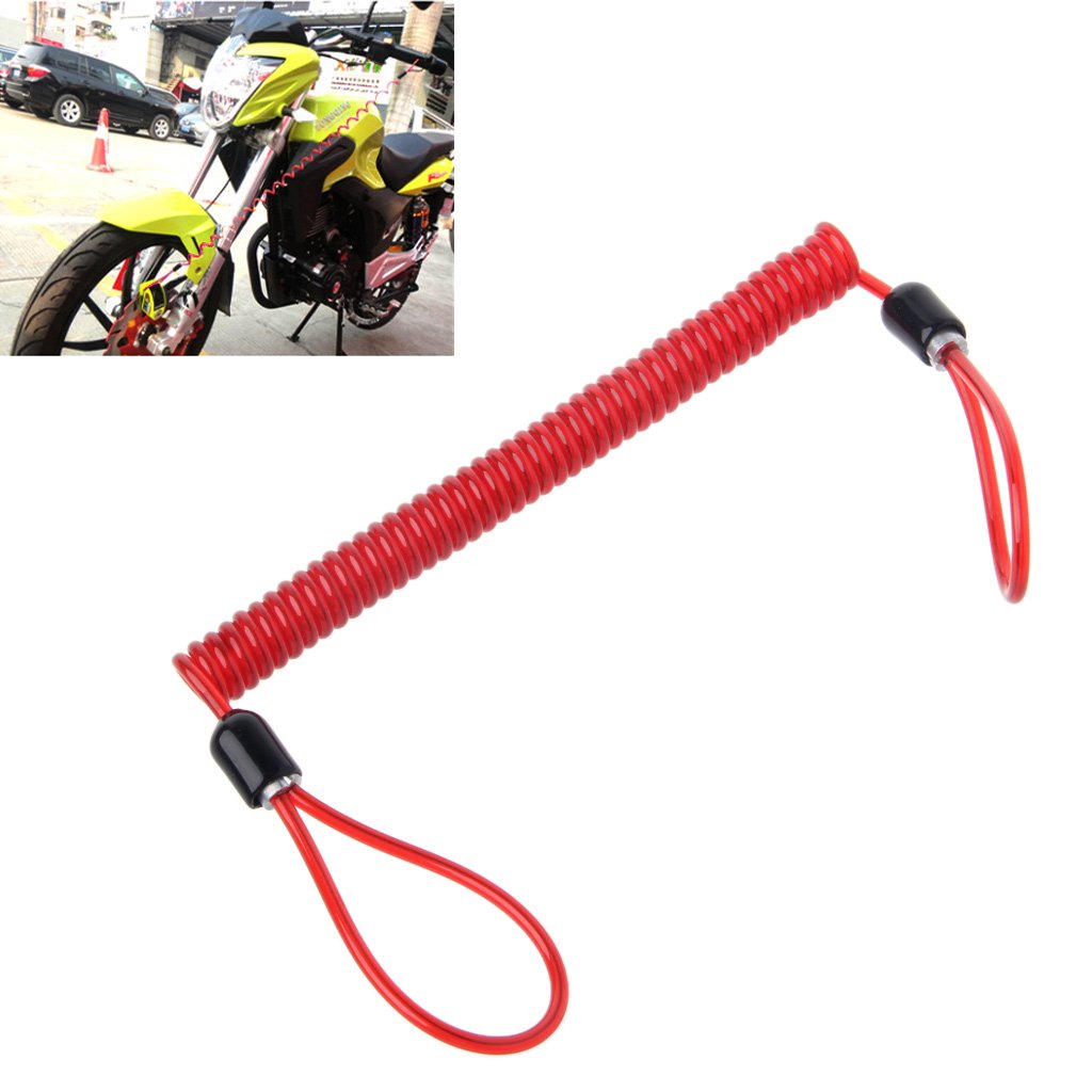 Cavo Promemoria Blocco Disco Moto - Fluorescente Verde, Per Sicurezza Freno Motocicli E Scooter - Foto 2