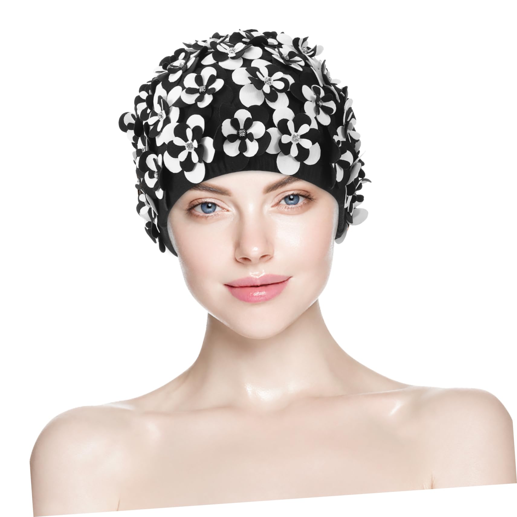 BESPORTBLE Gorro de natación Gorros de baño para protección del Cabello Sombrero para Nadar Gorro de Piscina Gorro Impermeable Gorras de natación de Verano Gorro de baño de Flores